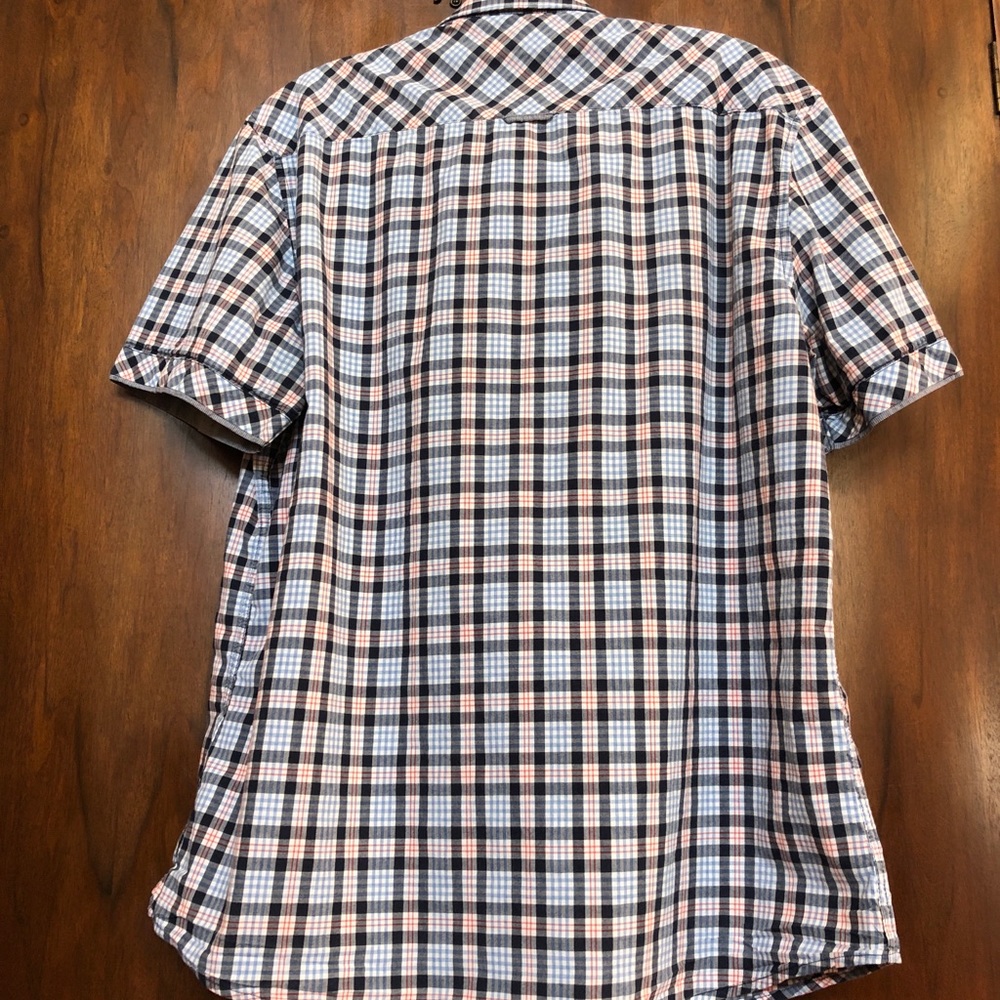 7 Diamonds Men’s Red White and Blue Cotton Short Sleeve Shirt SZ L - Picture 2 of 9